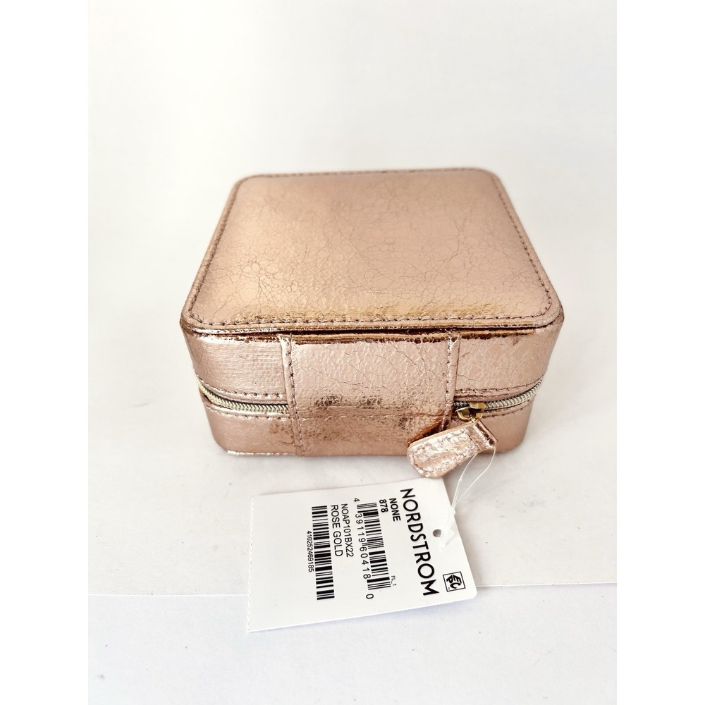 Nordstrom Rose Gold Square Jewelry Travel Case Box 4.5"‎ NEW With Tags